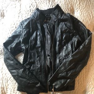 Guess Leather Jacket Black